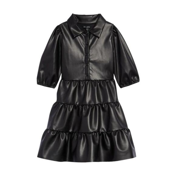 Ava & Yelly Other - NWT Ava & Yelly Faux Leather Tiered Short Sleeve Dress sz 14